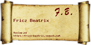 Fricz Beatrix névjegykártya