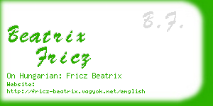 beatrix fricz business card
